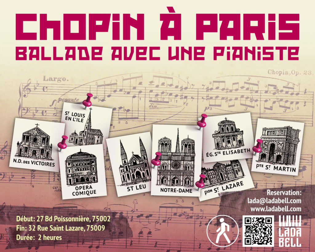 Visite guidée Chopin Paris avec la pianiste Lada Bell